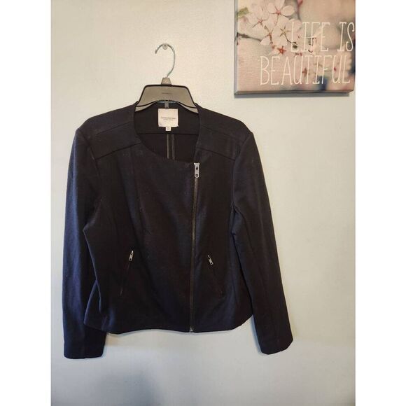 Catherine Malandrino Black Zip Up Blazer Suit Coat size XL - Picture 1 of 4